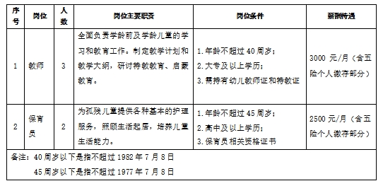 南开区级托养福利事业单位招聘启事概览