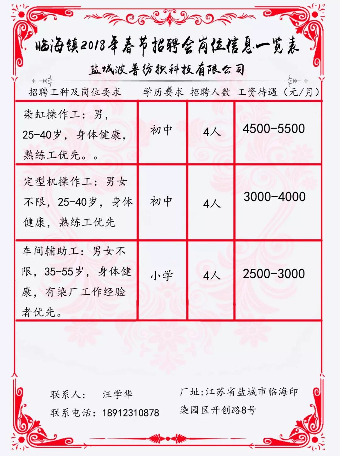 栟茶镇最新招聘信息汇总